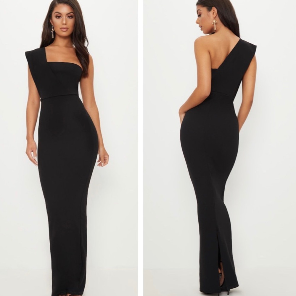 Black one shoulder dress